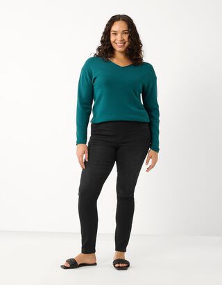 Jeggings - G&uuml;rtelschlaufen - Schwarz