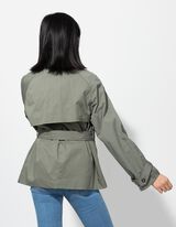 Trenčkot - Zmes bavlny - tmavozelena