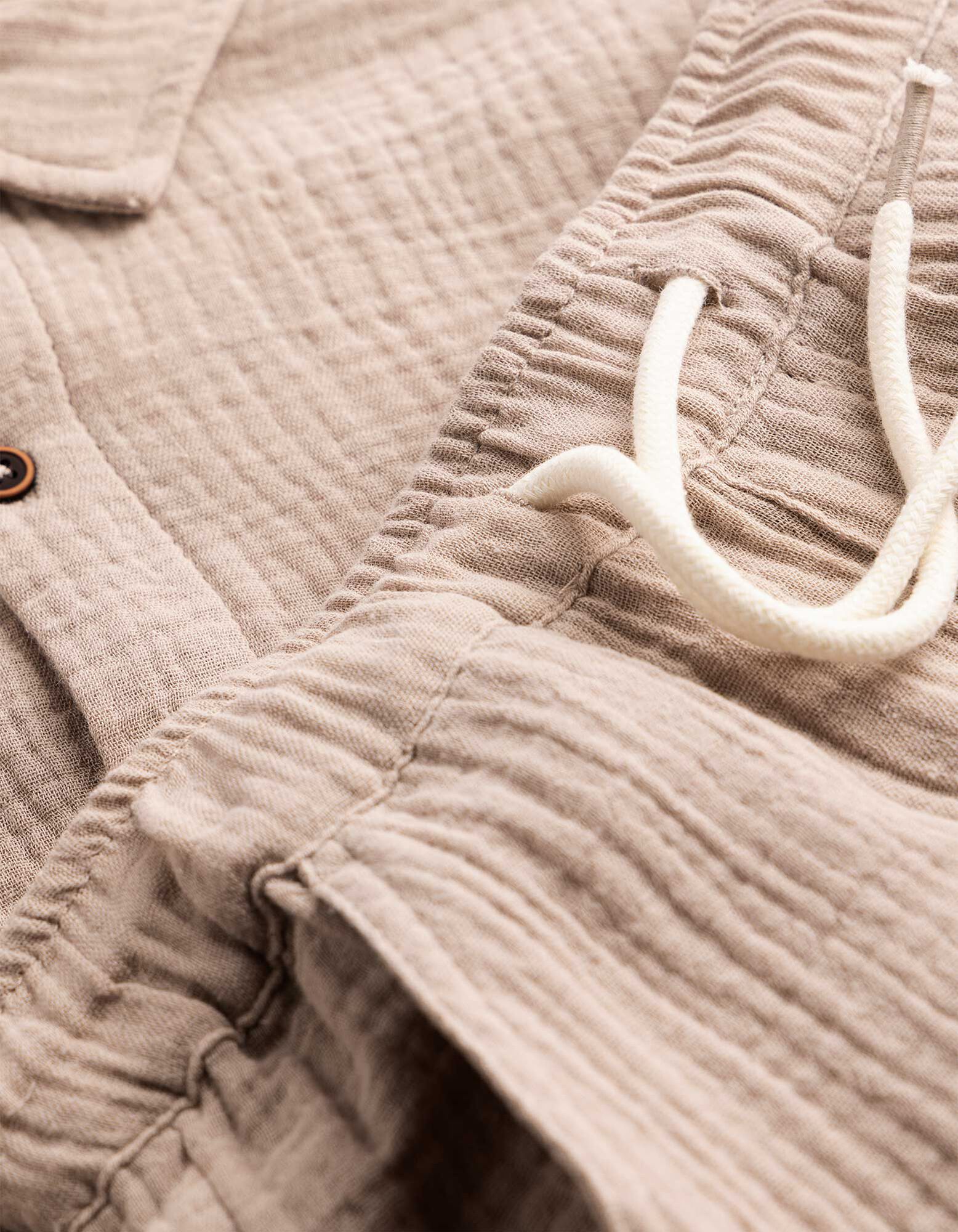 Ensemble chemise et short - Mousseline - beige