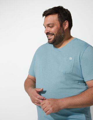 T-Shirt - Brusttasche - t&uuml;rkis