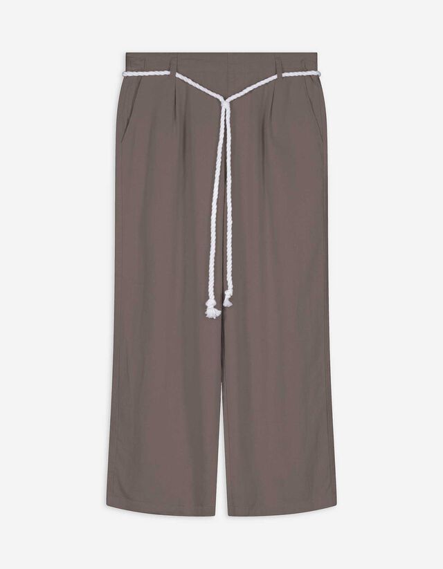 Culotte - Leinen-Mix - hellbraun