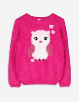 Maglione - Inserto di paillettes - rosa fucsia