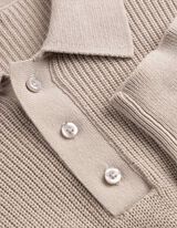Pull-over - Col polo - Beige