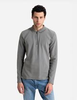 Hosszú ujjú póló - Cipzáros - zöld