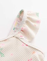 Badeanzug - Allover-Print - wei&szlig;