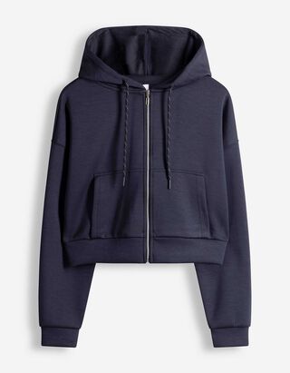 Sweatjacke - Cropped - dunkelblau