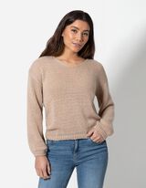 Pleteni pulover - V-izrez - bez