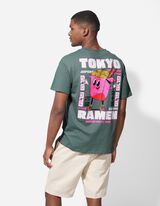 T-shirt - Nadruk na plecach - turkusowy