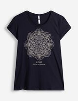 T-Shirt - Glitzerprint - Dunkelblau