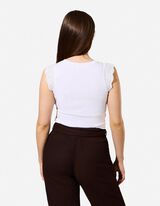 Top sans manches - Volants - blanc