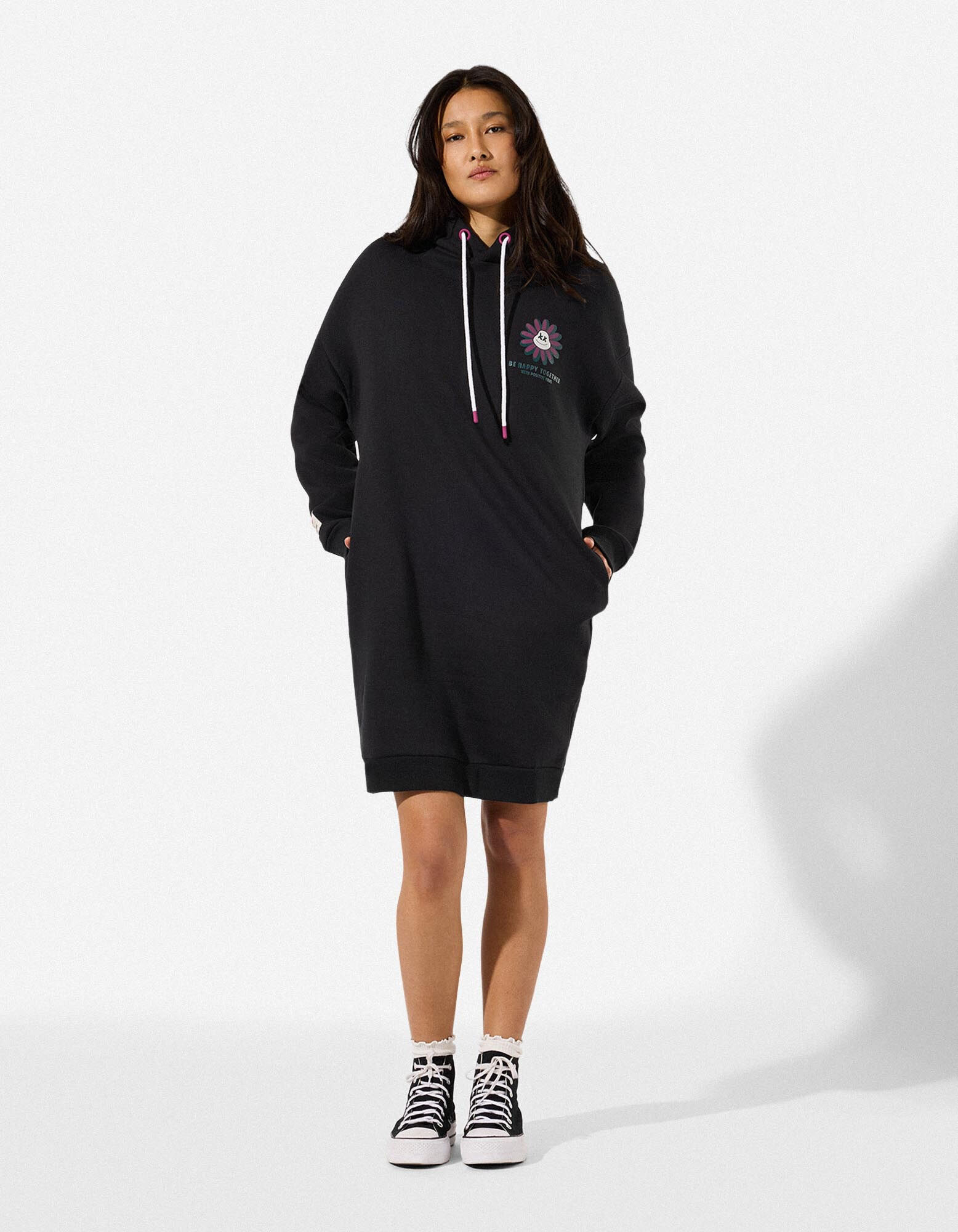 Kleid - R&uuml;ckenprint - schwarz