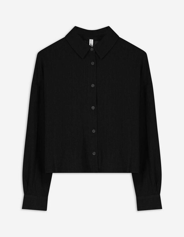 Blouse - Lin mélangé - Noir