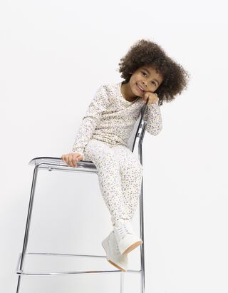 Langarmshirt - Rippenstruktur - wei&szlig;