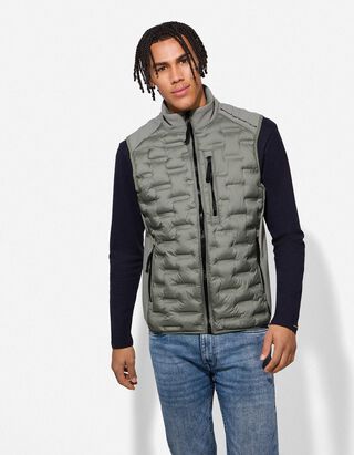 Gilet - Geometrisch motief - donkergroen