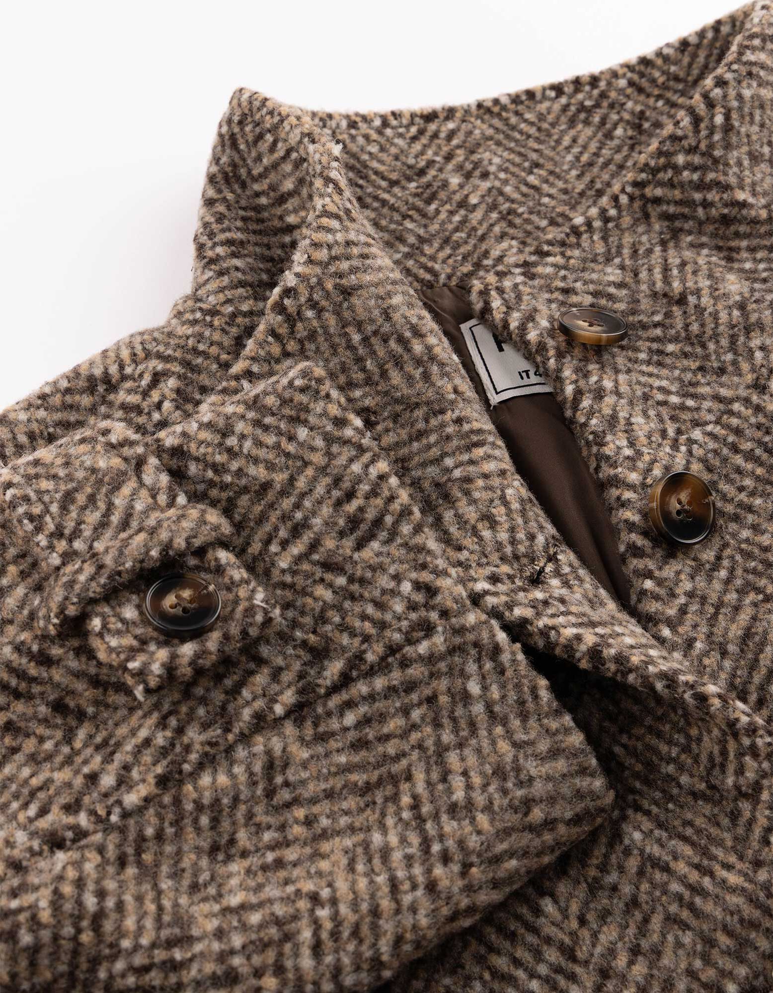 Jacke - Fischgr&auml;tmuster - Braun