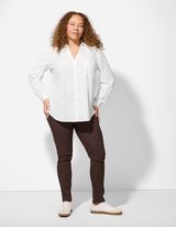 Bluză cu mânecă lungă - Buzunar pentru piept - Alb