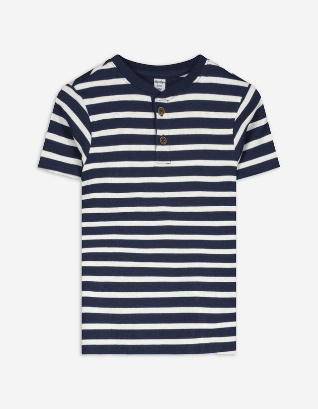 T-Shirt - Streifen - dunkelblau