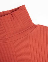 Bluză de corp cu mânecă lungă - Structură cu nervuri - Portocaliu