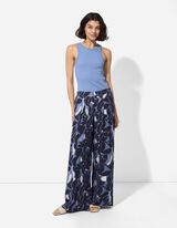 Pantaloni a palazzo - Stampa allover - blu