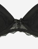 Soutien-gorge sp&eacute;cial t-shirt - Passementerie en dentelle - Noir