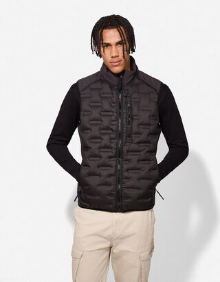 Gilet - Geometrisch motief - zwart