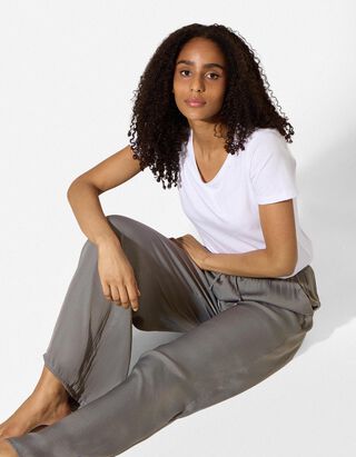 Pyjamahose - Satin - Khaki
