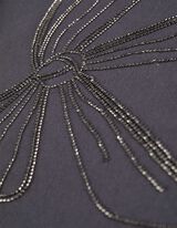 Sweatshirt - Zierperlen - dunkelgrau