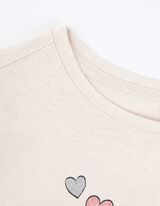 T-shirt - Glitterprint - beige