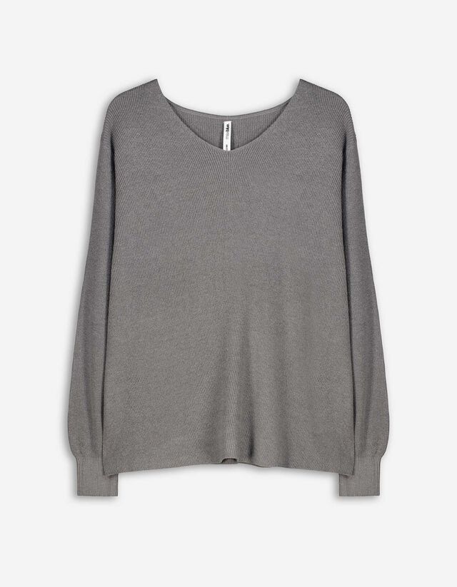 Maglione - Misto viscosa - grigio scuro