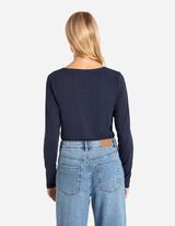 Bluză de corp cu mânecă lungă - De bază - Albastru inchis