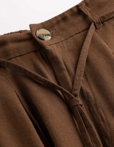 Jupe-culotte - Aspect lin - Brun