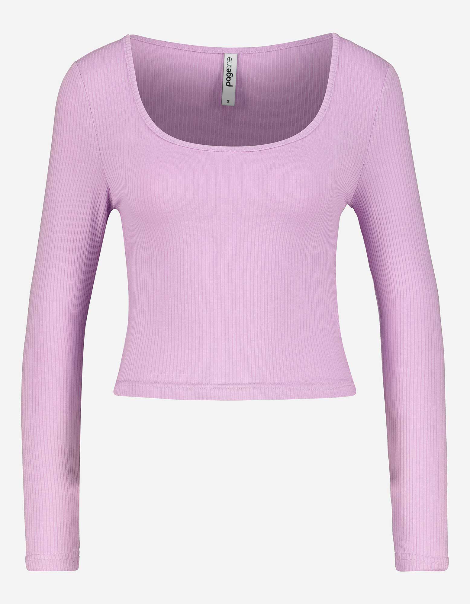T-shirt &agrave; manches longues - Viscose m&eacute;lang&eacute;e - Lilas