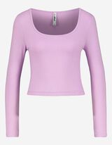 T-shirt &agrave; manches longues - Viscose m&eacute;lang&eacute;e - Lilas