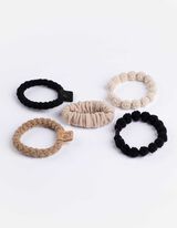 Haargummi - 5er-Pack - schwarz