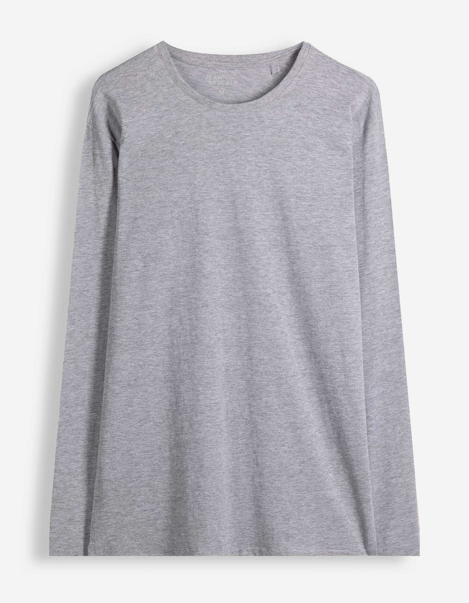 Langarmshirt - Meliert - Grau