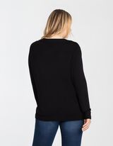 Pulover - Amestec viscoză - Negru