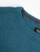 Strickpullover - Waffelstruktur - t&uuml;rkis
