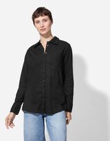 Bluse - Brusttasche - schwarz