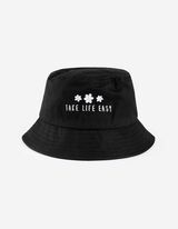 cappello a secchiello - Ricami - nero