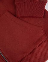 Sweatjacke - Kapuze mit Tunnelzug - dunkelrot