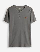 T-shirt - listwa z guzikami - ciemny zielony