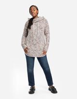 Dlhý pulóver - Úplet - biely