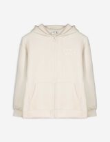 Sweatjacke - einfarbig - weiß