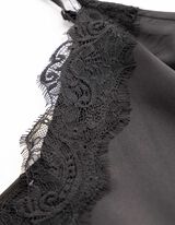 Top - Spitzenbesatz - schwarz