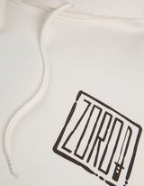 bluza z kapturem - Tylny nadruk - bialy