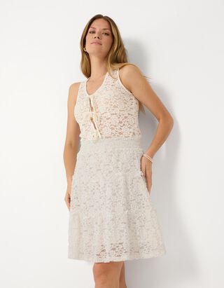 Rock in A-Linie - Spitze - Off-White