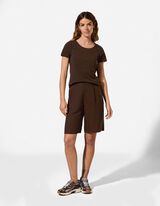 T-shirt - Teneur en stretch - brun fonc&eacute;