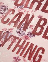 Marškinėliai ilgomis rankovėmis - Užrašas - sviesiai rozinis