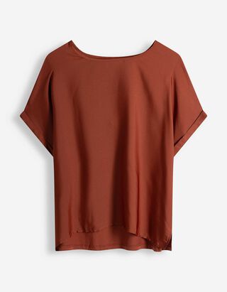 Shirt - Seitenschlitz - dunkelrot