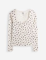 Longsleeve - Met kant - Off-White